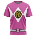 New Power Rangers Dinosaur Totem Nostalgic T-shirt for Sports and Fitness, Loose Large Size, Adult and Children's Short Sleeves.