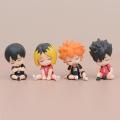 4 Pcs/Lot Sleeping Haikyuu Mini Figure 3 Style 5.5cm Hinata Shoyo Tobio Kageyama Anime Model Ornaments. 