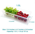 Fridge Food Storage Container Organiser with Removable Drain Tray for Fresh Fruits, Vegetables, Meat & Fish, BPA-Free Plastic Kitchen Box Storage Food Box Container Organizer 1500ml Stackable. 