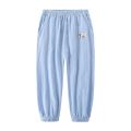 Children Trousers For Boys Girls Cotton Linen Elastic Waist Solid Color Summer Mosquito Pants Kids Clothing Long Pants 100-160cm. 