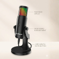 Xtrike-Me Professional Condenser Microphone for Studio Recording - USB Powered Omnidirectional Dynamic Gaming Mic for Mobile, PC, Desktop, Podcasting, Live Streaming, Singing, ASMR, Youtube - 12 RGB Lighting Modes - 360° Rotatable Body - XMC03 by FunBug. 