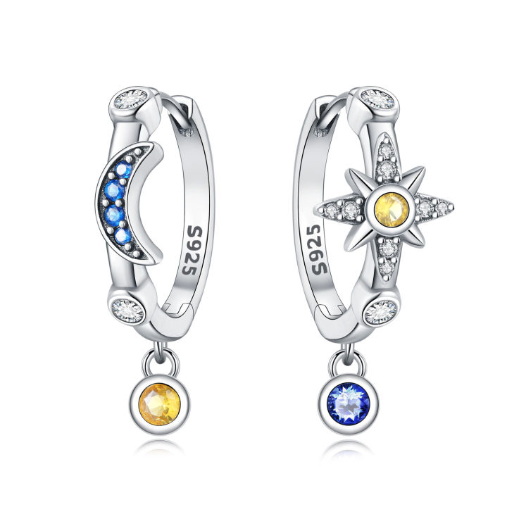 925%20Sterling%20Silver%20Mysterious%20Star%20Moon%20Earrings%20Jewelry%20Versatile%20Hoop%20Earrings%20For%20Women%20Jewelry%20Birthday%20Party%20Fine%20%20-%20Image%207