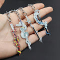 Anime Demon Slayer Sword Metal Keychain Kimetsu no Yaiba Kamado Tanjirou Nezuko Shinobu Weapon Pendant Keyring Cosplay Jewelry. 