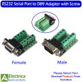 Male Female RS232 Serial Port to DB9 Adapter Terminal Connector Module RS232 Serial To Terminal DB9 Connector by Electrica. 
