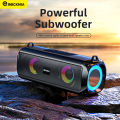 Rockmia EBS-045 Portable Wireless Music Speaker Bluetooth 5.0 RGB LED Lights Microphone TF Card Shoulder Strips. 