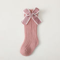 Autumn Baby Girls Stripe Bows Socks Knee High Soft Cotton Kids Long Socks Children Floor Socks Princess Style For 0-5 Years. 