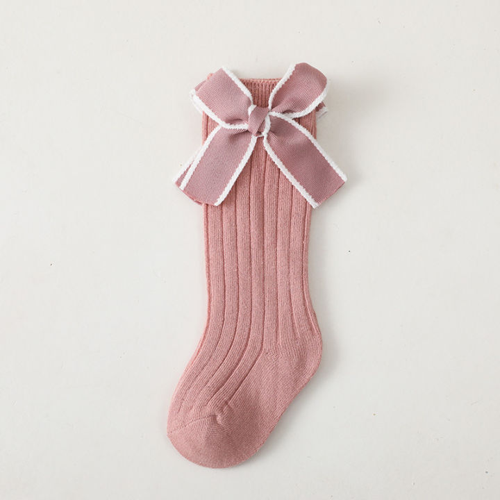Autumn%20Baby%20Girls%20Stripe%20Bows%20Socks%20Knee%20High%20Soft%20Cotton%20Kids%20Long%20Socks%20Children%20Floor%20Socks%20Princess%20Style%20For%200-5%20Years%20-%20Image%204