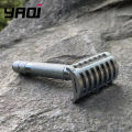 YAQI KNIGHT-HELMET Razor Head Stainless Steel Handle DE Safety Razor for Men.