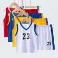 Summer CHILDREN'S Basketball Suit Boys and Girls Sports Vest Shorts Suit 23rd Handsome Boys and Students Vest Suit 2-piece..