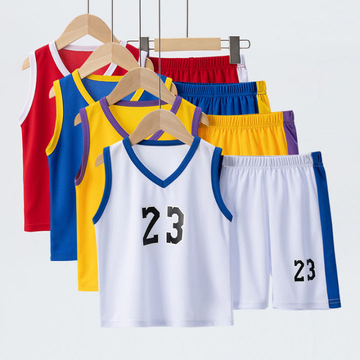 Summer%20CHILDREN'S%20Basketball%20Suit%20Boys%20and%20Girls%20Sports%20Vest%20Shorts%20Suit%2023rd%20Handsome%20Boys%20and%20Students%20Vest%20Suit%202-piece.%20-%20Image%202