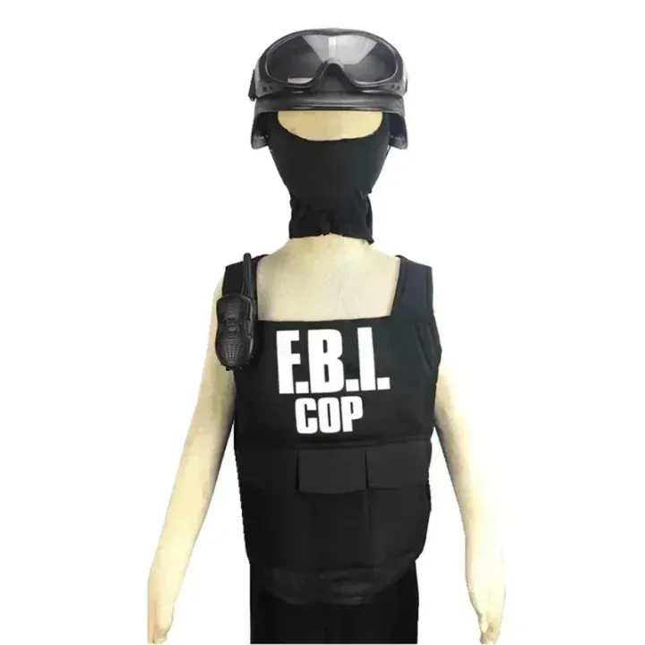 2025%20Halloween%20Kinderen%20Fbi%20Swat%20Pakken%20Cosplay%20Kleding%20Mini%20Kogelvrij%20Vest%20Helm%20Swat%20Pak%20Set%20Halloween%20Party%20Dress%20Up%20-%20Image%203