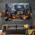 Pirate themed polyester photography background, perfect for teenage birthday parties, indoor/outdoor decoration. 