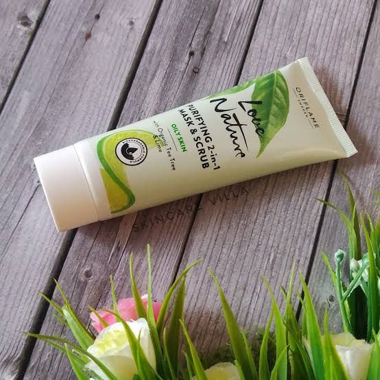Love Nature Purifying 2-in-1 Mask & Scrub with Organic Tea Tree & Lime