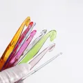 QJH 9Pcs/Set Multi-Coloured Crystal Clear Plastic Crochet Hooks, Ergonomic Resin Crochet Hook - Crochet Enthusiast 3mm - 12mm. 