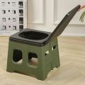 Portable Folding Toilet for Camping, Travel & Emergency Use - Odor-Resistant, Durable PP Material, Compact Design with Lid. 