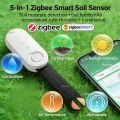 Zigbee Soil Tester 5 In 1 Moisture Fertility Temperature Humidity Luminance Detection Sensor For Z2MQTT Tuya Smart Life Optional. 