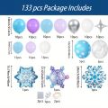 133PCS Snowball Balloon Garland Set - Blue, Purple and White for Winter Parties, Birthdays and Indoor/outdoor Decorations. 