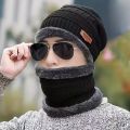 2pcs Thick Fabric Winter Hat and Scarf Windproof Warm and Stylish for Outdoor Activities, Perfect Gift Idea. 