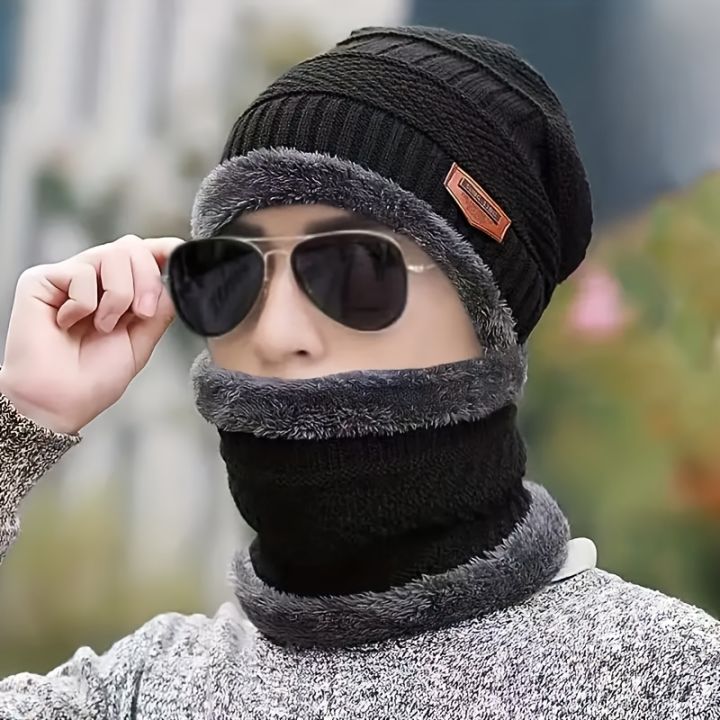 2pcs%20Thick%20Fabric%20Winter%20Hat%20and%20Scarf%20Windproof%20Warm%20and%20Stylish%20for%20Outdoor%20Activities,%20Perfect%20Gift%20Idea%20-%20Image%203