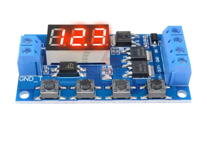 DC 12V 24V Dual MOS LED Digital Time Delay Relay Trigger Cycle Timer ...