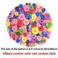100PCS Colorful Mixed Resin Buttons Rotundity Household Handmade DIY Sewing Supplies Clothing Accessories Material Bags TMZ. 