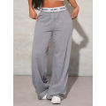 Women's Fashion Pants High Waist Webbing Loose Women's Wide Leg Pants Solid Colour Casual Female Pants Autumn Daily Wear.