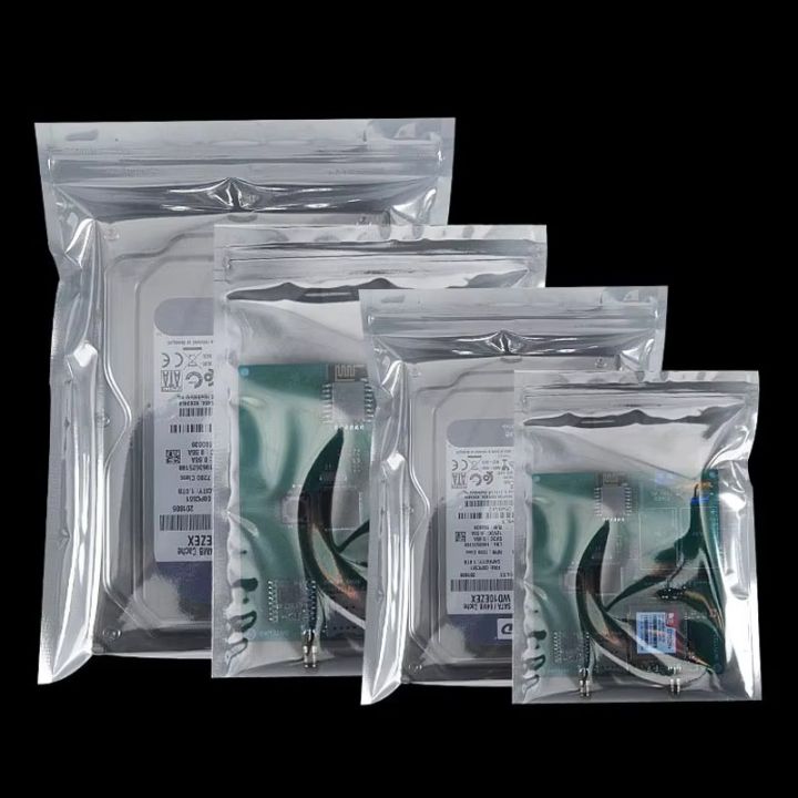 100Pcs Anti-Static Shielding Ziplock Bag ESD Static Instrument Chips Electronic Hard Drives Battery USB Packaging Pouches