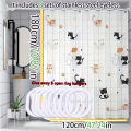 Simple cartoon naughty cat shower curtain Bathroom shower curtain easy to clean and scrub PEVA waterproof material light opaque.