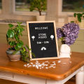 Black Felt Letter Board with Solid Oak Frame and 140 White Letters 11x16 Inch. 