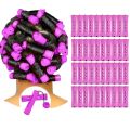 40pcs Cold Wave Perm Rods Set For Women's Long & Short Natural Hair - Plastic Orange Rollers For Curling And DIY Hairdressing.