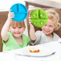 Food grade silicone split plate with strong suction for baby complementary food tableware. 