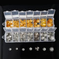 1box Mixed Bead Caps for Jewelry Making Bulk Gold Beads Supplies Flower Metal Spacer Shaped Bracelet Necklace Accessories. 