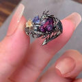 Game Love and Deepspace Sylus Cosplay Ring Adjustable Alloy Finger Rings Flower Decoration. 