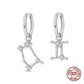 New Original Hoop Earrings 925 Sterling Silver Twelve Constellations Alien Form Studs Earring For Women Luxury Birthday Gift. 
