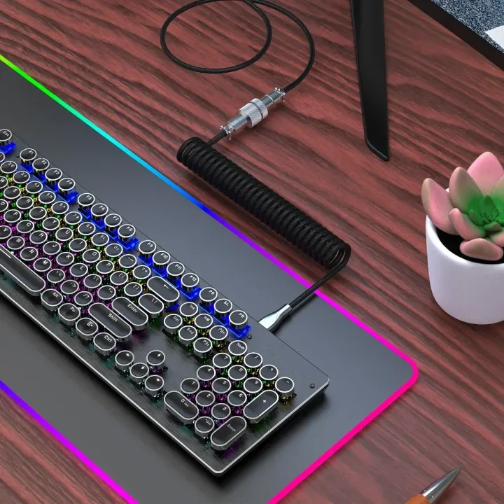 Aviator Coiled Mechanical Keyboard Cable Type C to USB Connector Custom ...