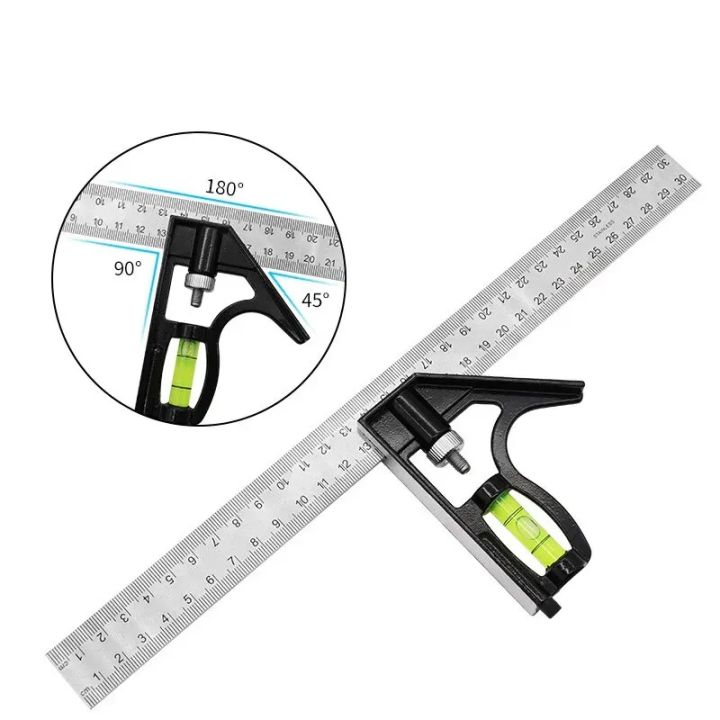 300mm Stainless Steel Angle Combination Square Ruler Mobile Horizontal ...