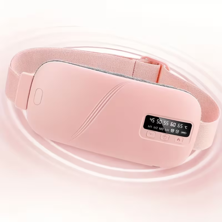 Heating Pad USB Rechargeable Portable Heating Belt for Waist & Abdomen | Electric Heating Pad with Vibration Massage | Cordless Menstrual Comfort Belt for Home, Office & Travel