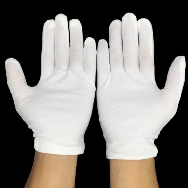 12pcs%20White%20Gloves%20Thin%20Quality%20Control%20Play%20Etiquette%20Labor%20Protection%20Work%20Sweatcloth%20Gloves%20Wear%20Resistant%20White%20Cotton%20-%20Image%206
