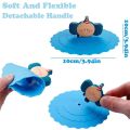 3 Pcs Silicone Drink Cup Lids 10cm Creative Round Mug Cover Reusable Anti Dust Cup Covers Cartoon Coffee Mug Lid. 