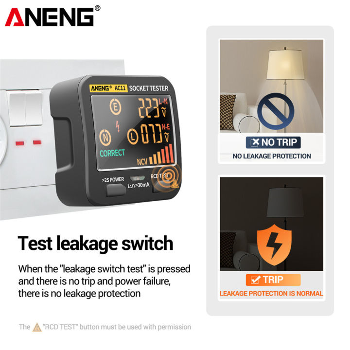 ANENG%20AC11%20Digital%20Smart%20Socket%20Detector%20US/UK/EU/AU%20Plug%20Tester%20Voltage%20Test%20Socket%20Ground%20Zero%20Line%20Phase%20Check%20Rcd%20NCV%20Tools%20-%20Image%205