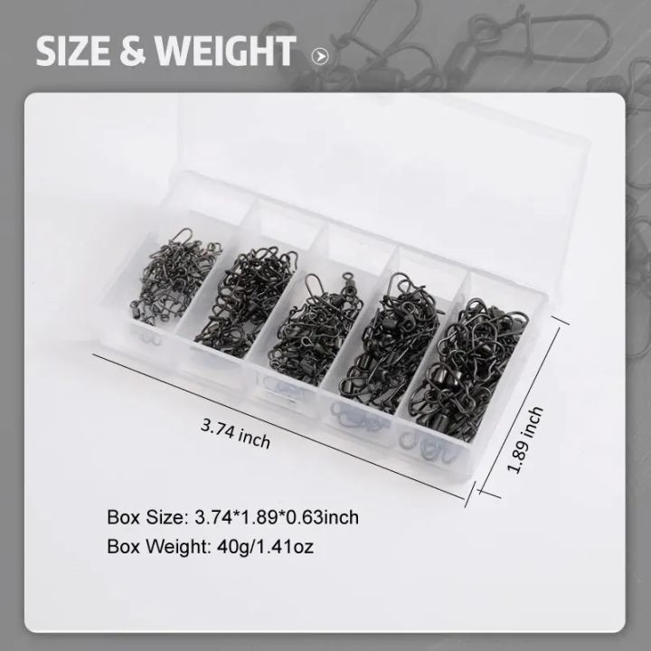 100PCS/Box%20Stainless%20Steel%20Fishing%20Connector%20Pin%204#%206#%208#10#12#%20Bearing%20Rolling%20Swivel%20With%20Snap%20Fishhook%20Lure%20Accessories%20-%20Image%205