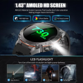 2025 New genuine Stratos 4 Smartwatch 1.43"AMOLED HD Screen Compass Barometric Altimeter Flashlight Voice Calling SmartWatch.