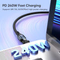 5A USB-C to USB-C Mobile Phone Data Cable 240W Fast Charging 180 Degree Charger Type-C Suitable for  MacBook  . 