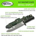 SZCO Supplies 13" M-9 Bayonet Military Style Tactical Saw Back Knife, Green/Black. 