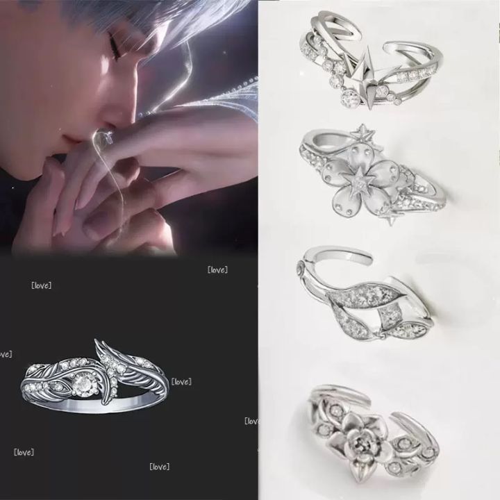 Love And Deepspace Xavier Zayne Rafayel Sylus Caleb Wedding Ring Anime Cosplay Adjustable Rings Halloween Party Costumes Props
