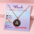 Fashionable Temperature-Sensitive Color-Changing 26 Letters Pendant Necklace Zinc Alloy Mood Regulation Chain Jewelry Accessory.