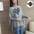 Fleece Poncho For Women | Winter Collection Woman's Printed Poncho For Girls | Winter Fashion Coffee Printed Poncho Sweater Poncho Style Top/Shirt For Girls. 