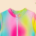 Toddler Baby Girls One Piece Swimsuits Kids Long Sleeve Jumpsuit Tie Dye Bathing Suit Swim Shirts Summer Beach Wear. 