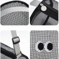 New women's mesh single shoulder bag large capacity cylindrical handbag daily makeup storage bag.