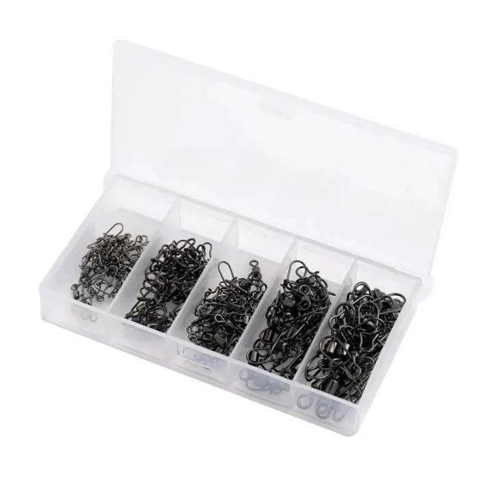 50pc/box%20Stainless%20Steel%20Fishing%20Connector%20Pin%20Bearing%20Rolling%20Swivel%20with%20Snap%20Fishhook%20Lure%20Accessories%20-%20Image%203